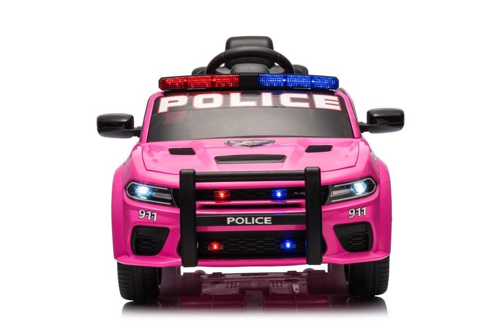 Pink Dodge Charger Police Battery Car - 107,5cm x 56,5cm