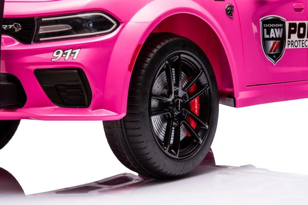 Pink Dodge Charger Police Batteribil - 107,5cm x 56,5cm