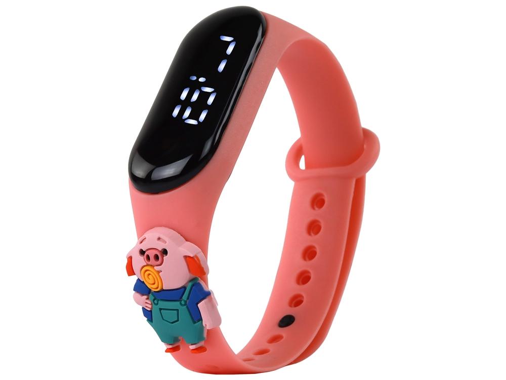 Pink Piggy Touch Screen Watch med justerbart blødt bånd