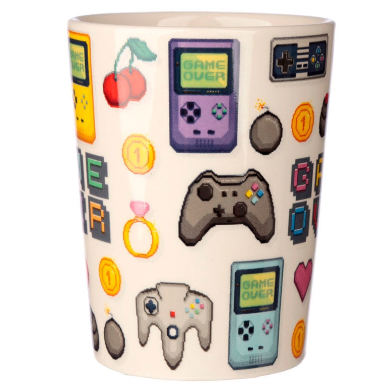 Pixel Handle Mug för spel, Joystick Design, 11 oz