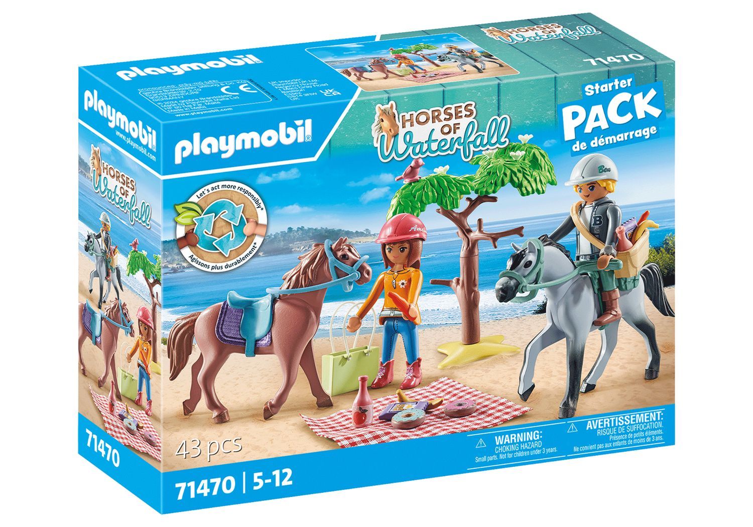 Playmobil Horses Of Waterfall Ride til stranden med Amelia og Ben 71470