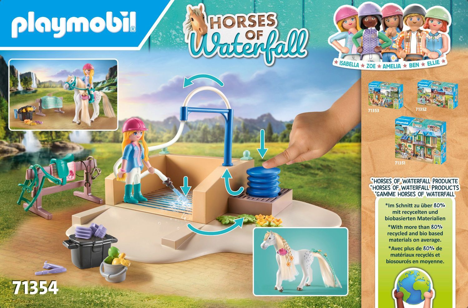 Playmobil World Of Horses tvättstation med Isabella och lejoninnan 71354