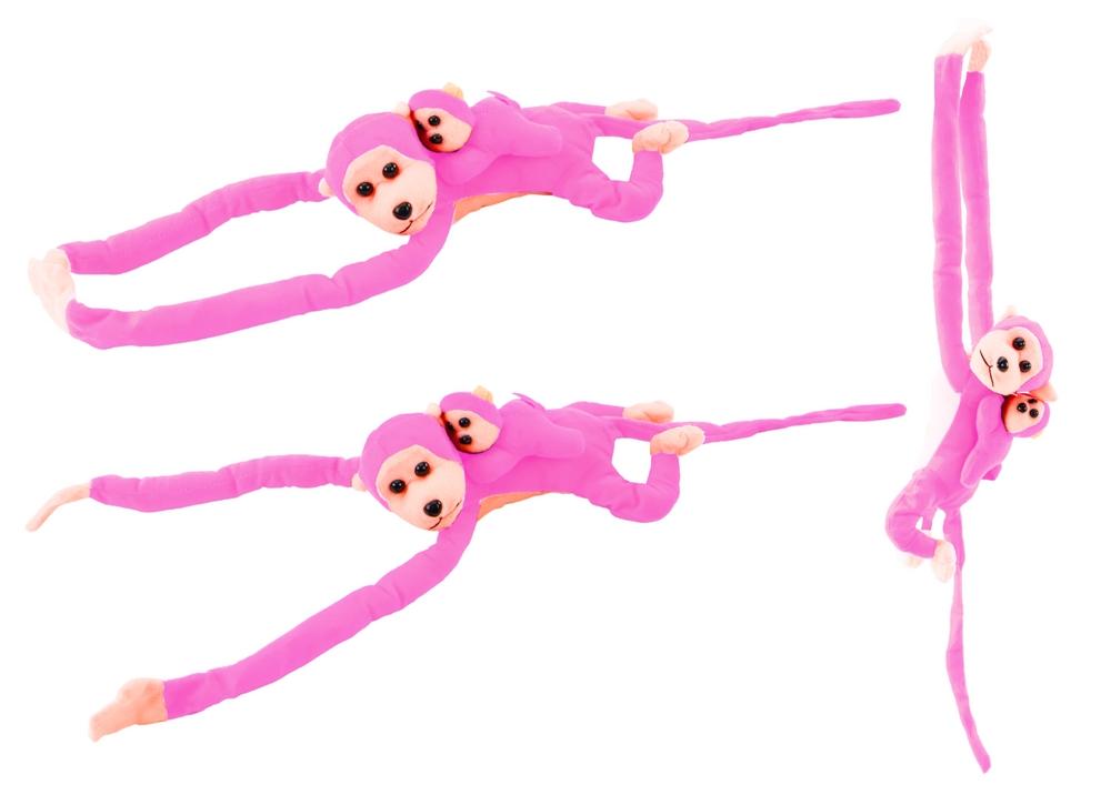 Plys 90 cm Monkey &amp; Baby - Blød Velcro Duo