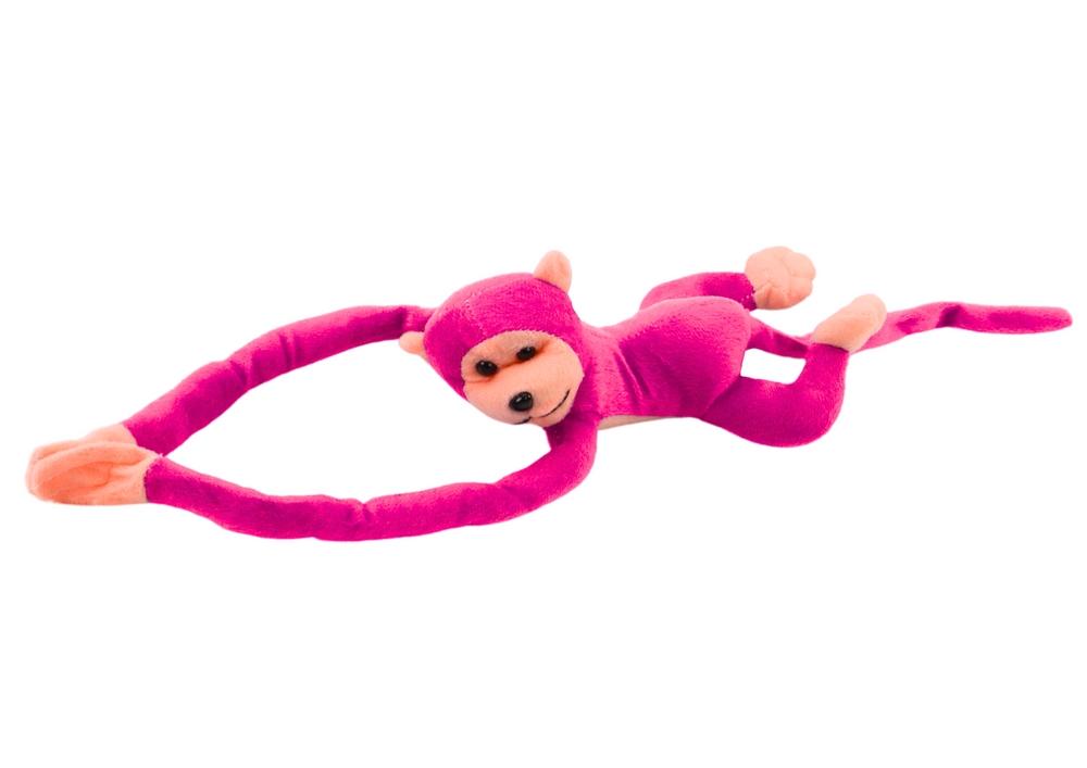 Plysch Monkey Mascot med ljud, kardborreband, mörkrosa, 60 cm