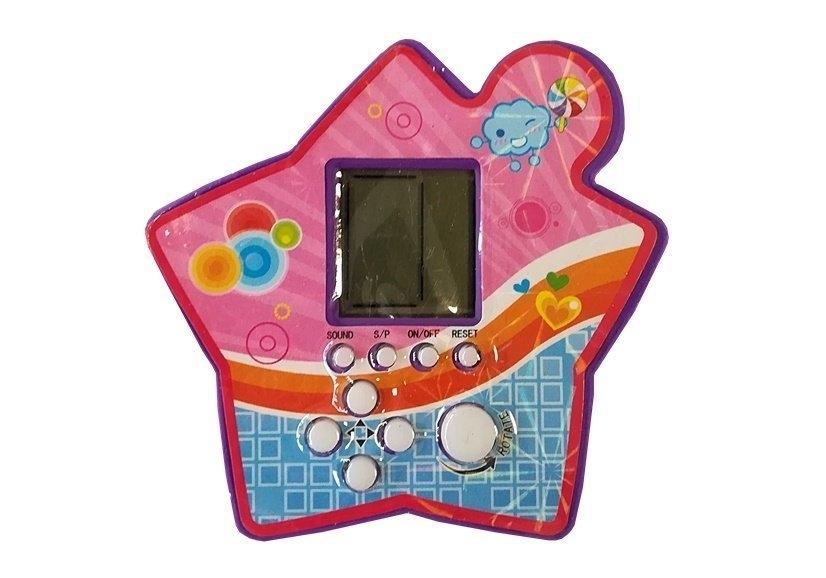 Portable Purple Brick Game: Electronic Tetris Fun Star