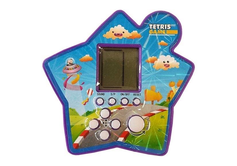 Portable Purple Brick Game: Electronic Tetris Fun Star