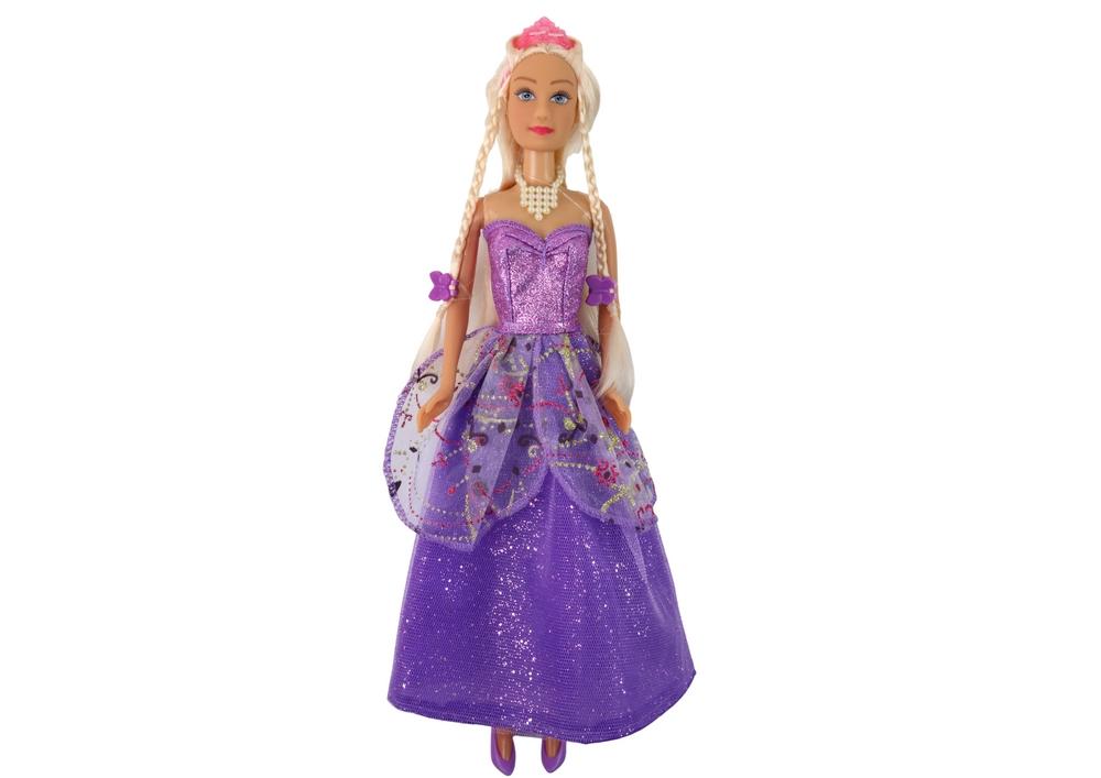 Princess Doll Set: Lila klänning & flätor förlängningar