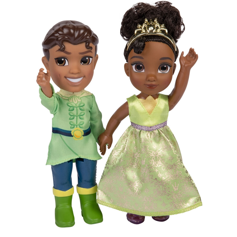 Prinsessan och grodan Tiana och Naveen dockor, 15 cm set