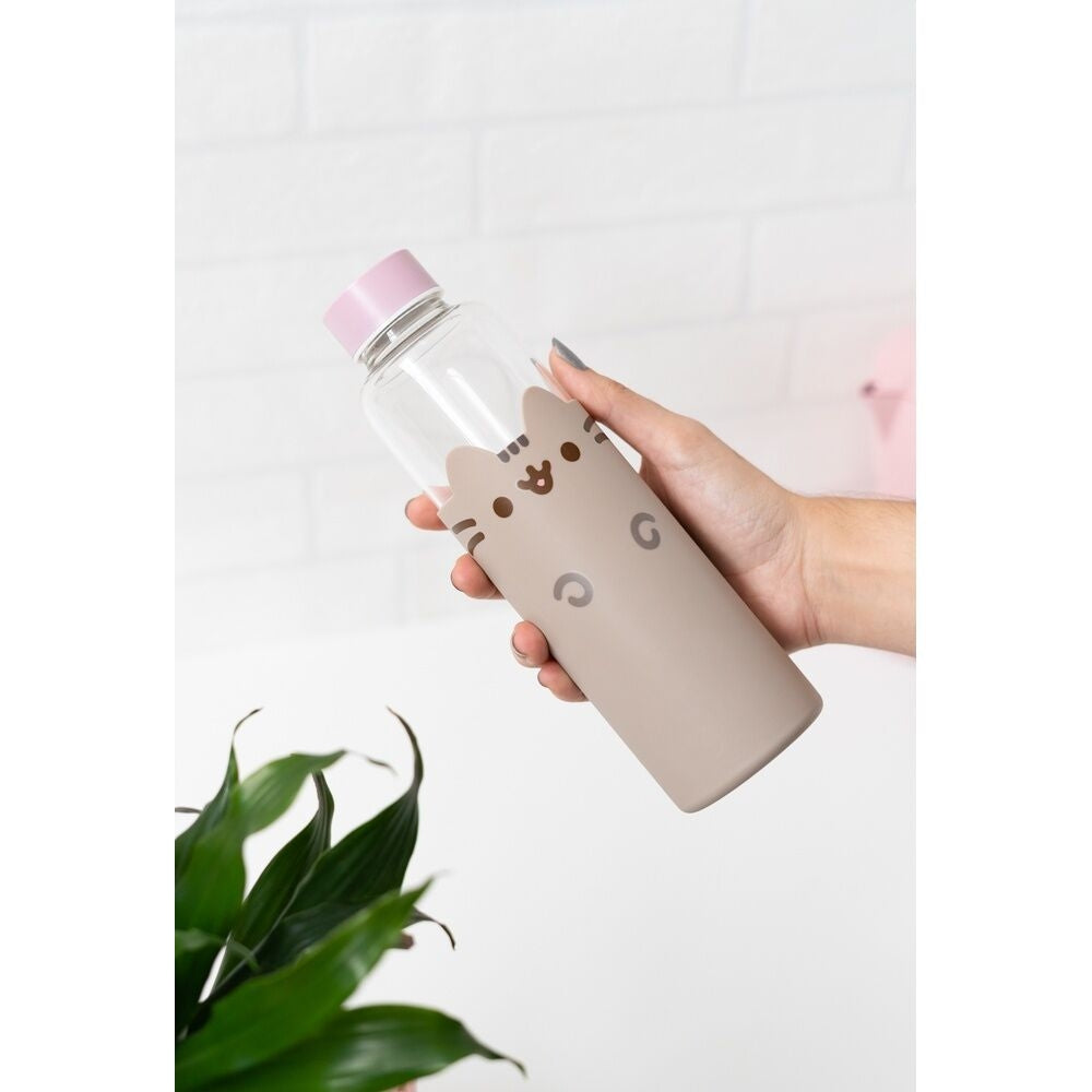 Pusheen 500 ml vattenflaska i glas med söt design