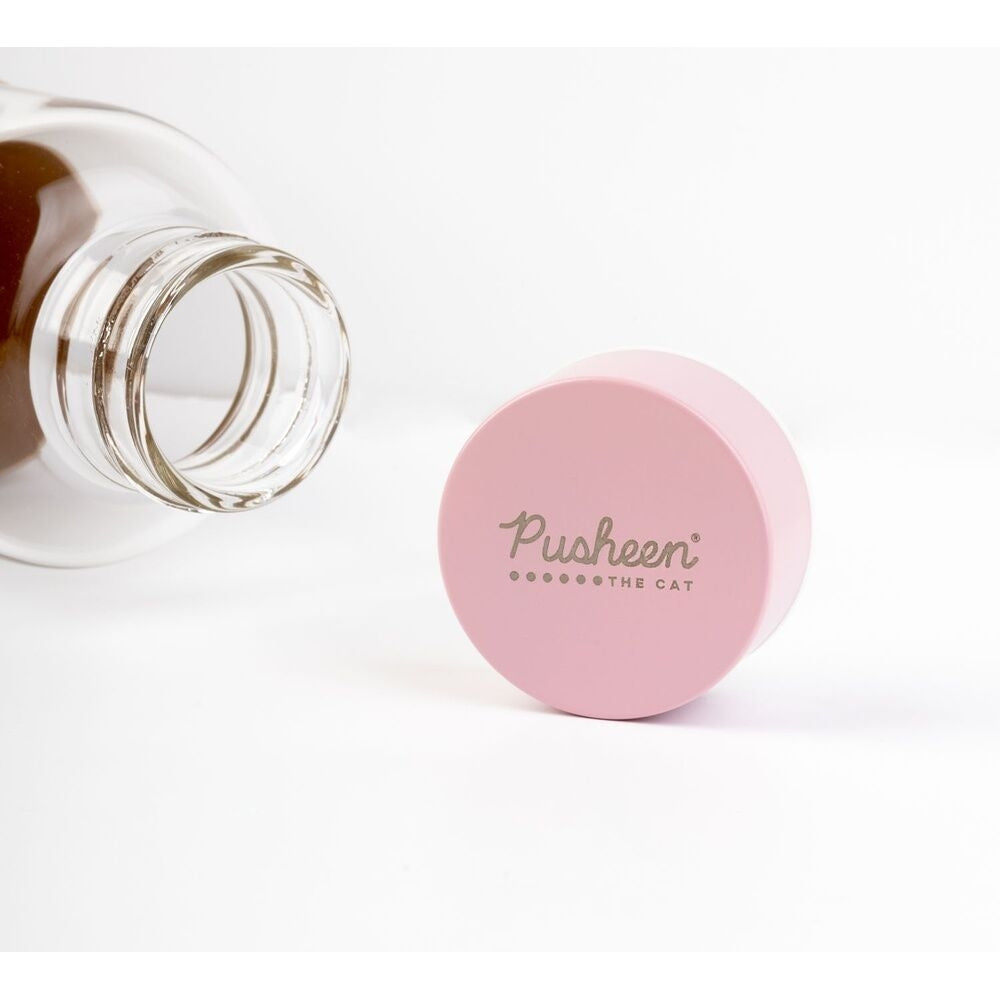 Pusheen 500 ml vattenflaska i glas med söt design