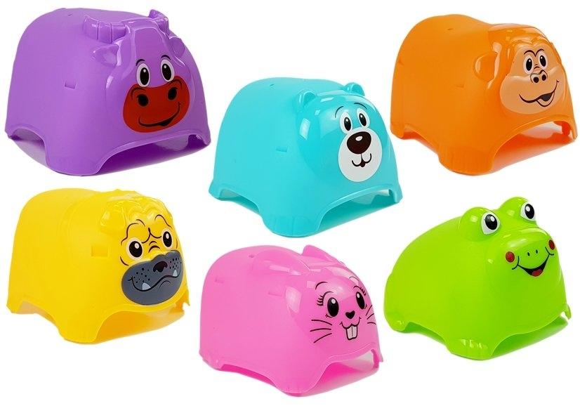 Rainbow Animal Cups Pyramid: Säker, färgglad babyutvecklingsleksak