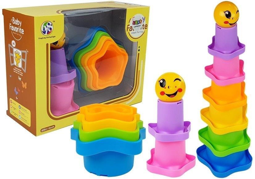 **Rainbow Pyramid Cups: Säker, färgglad och utvecklande leksak**