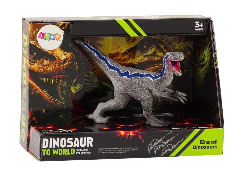 Realistisk grå Velociraptor dinosauriefigur - 16 cm