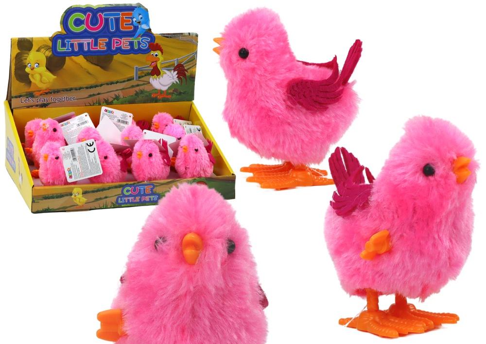 Pink Wind-Up Jumping Chicken Toy - Sjov og dekorativ nydelse!