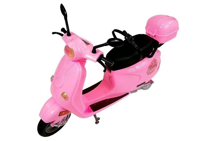 Pink scooter dukkesæt med hjelm og tilbehør