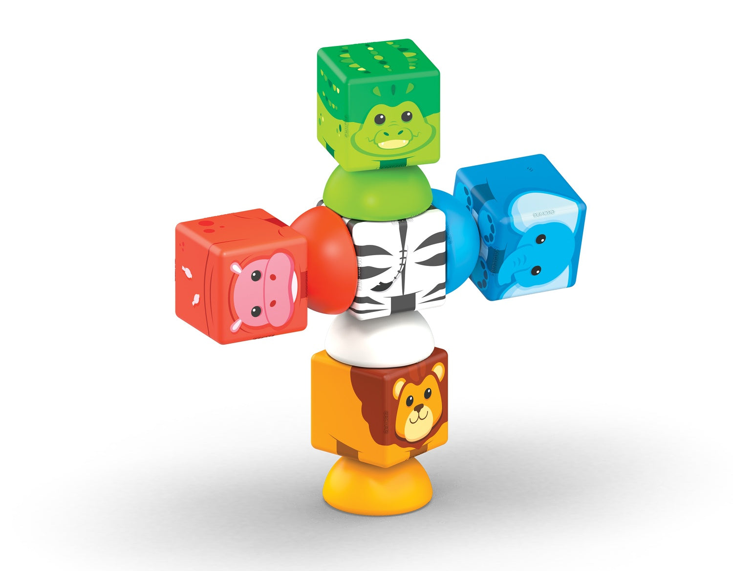 Safari stapelklossar, magnetiska, 10 stycken