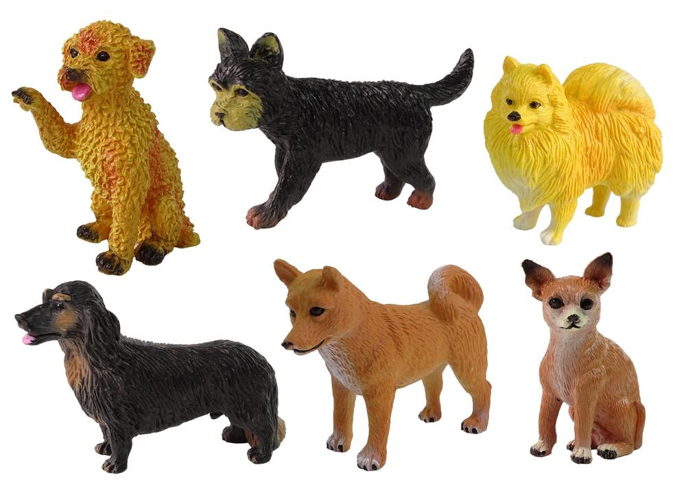 Sæt med 6 realistiske racehundefigurer til samlere