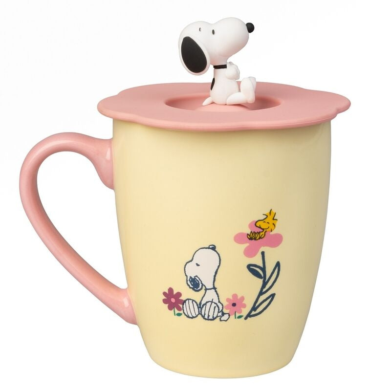 Snoopy Premium-mugg med lock, 12 oz keramisk kaffekopp