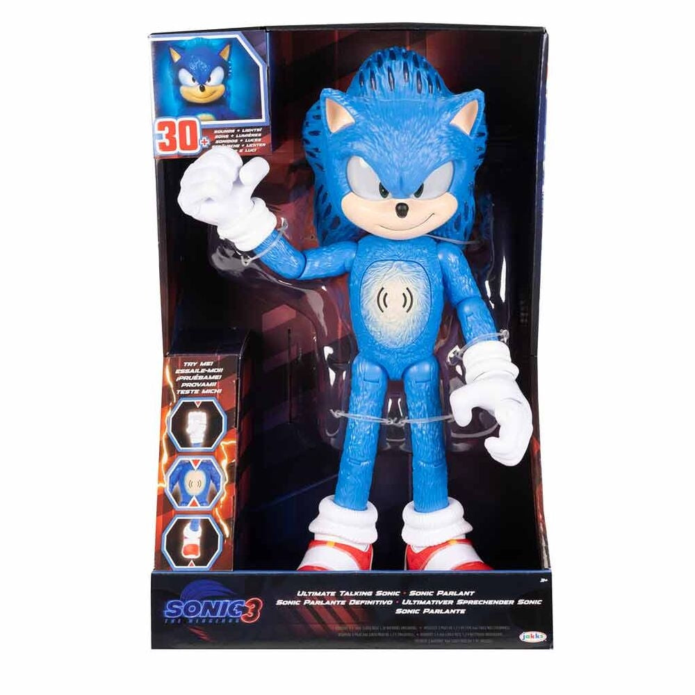 Sonic 3 interaktiv figur, 35 cm lång, filmsamlingsobjekt