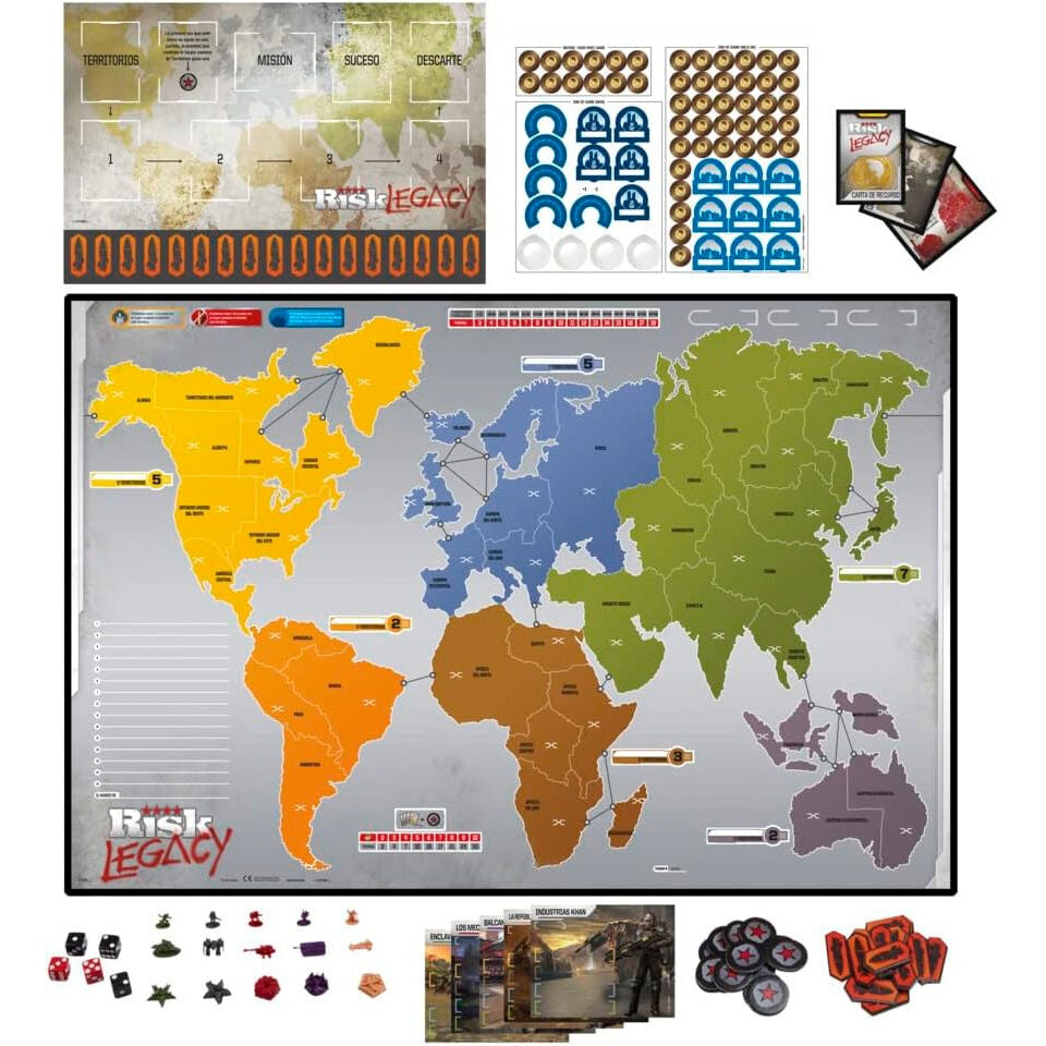 Spanskt Risk Legacy Brädspel - Strategi, 2-5 spelare, omspelbart