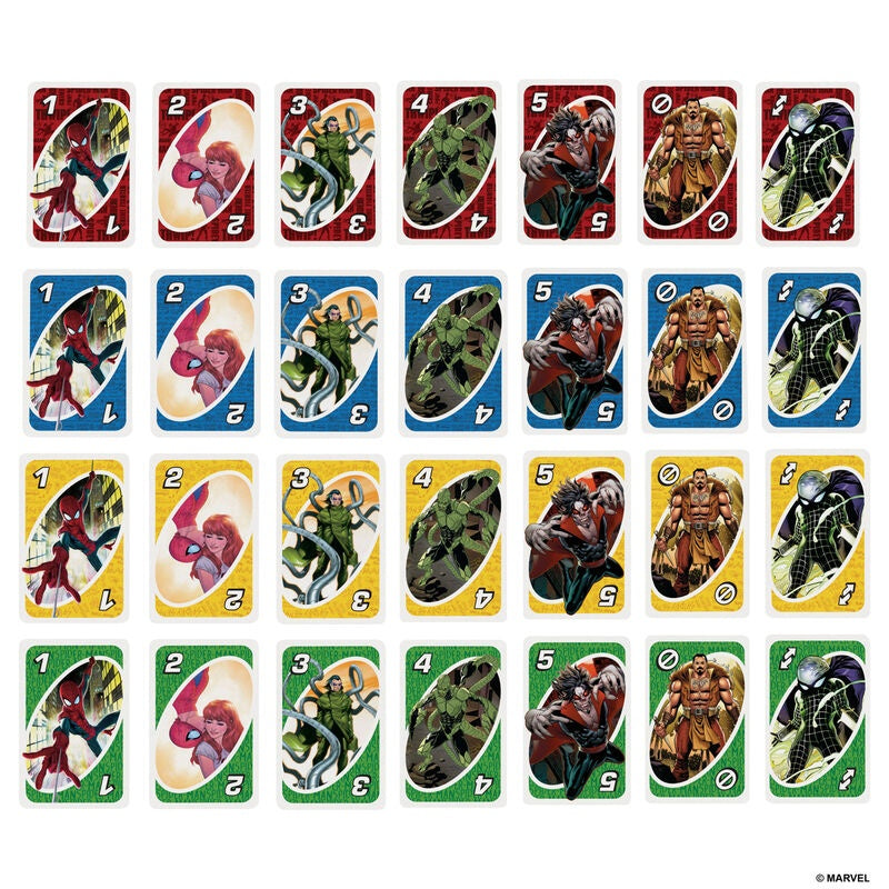 Spiderman UNO-kortspel för familjekul, 2-10 spelare