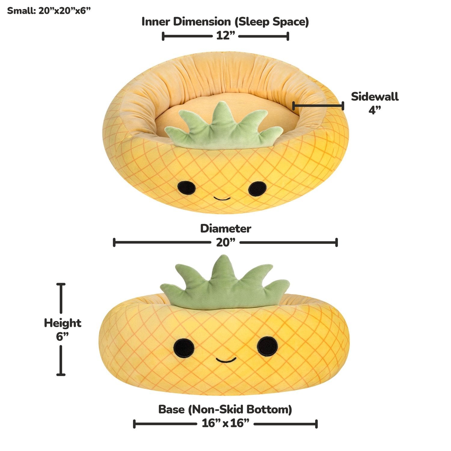 Squishmallows Pet Bed Maui Ananas, 50 Cm