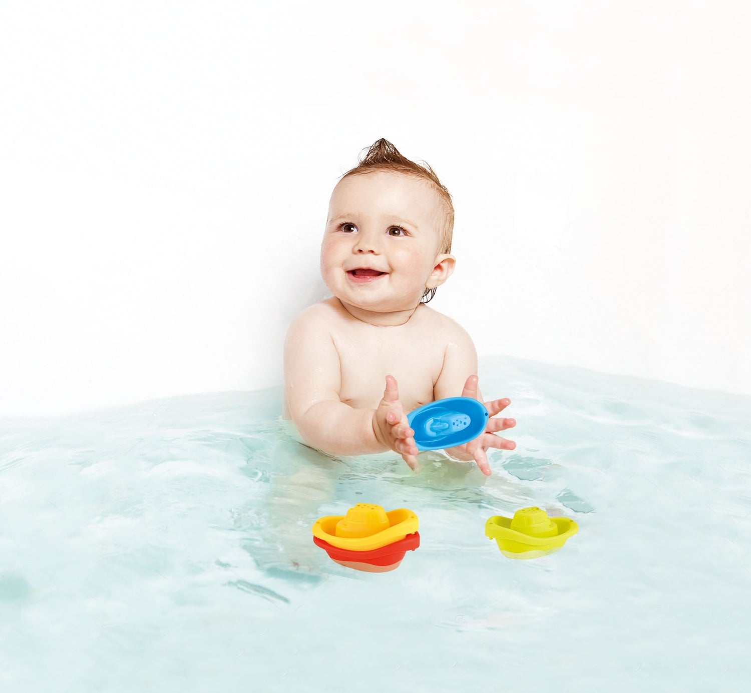 Stapelbart badbåtsset, flytande leksaker för småbarn