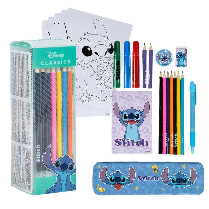 Stitch Coloring Brevpapper Set för barn, 10-delad samling