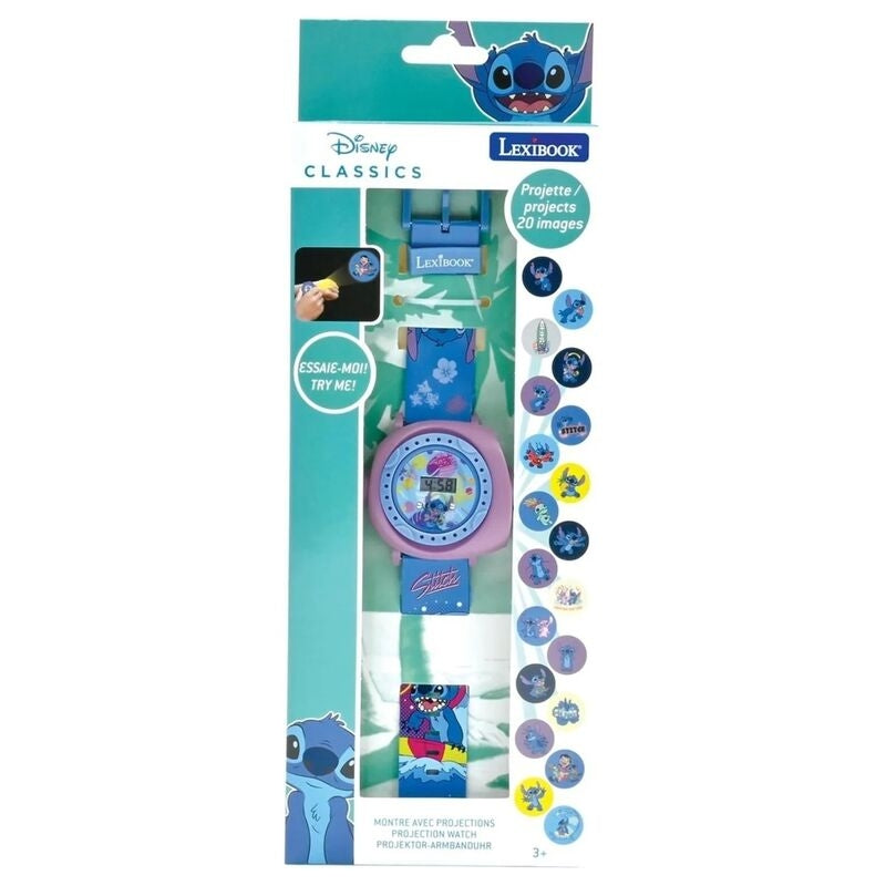 Stitch Digital projektorklocka med alarm och nattljus