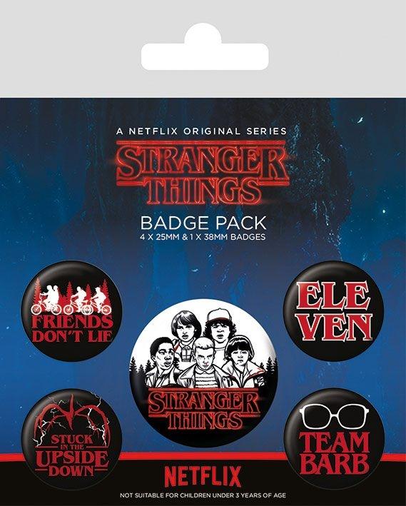 Stranger Things Pin-Back-knappar 5-pack karaktärer