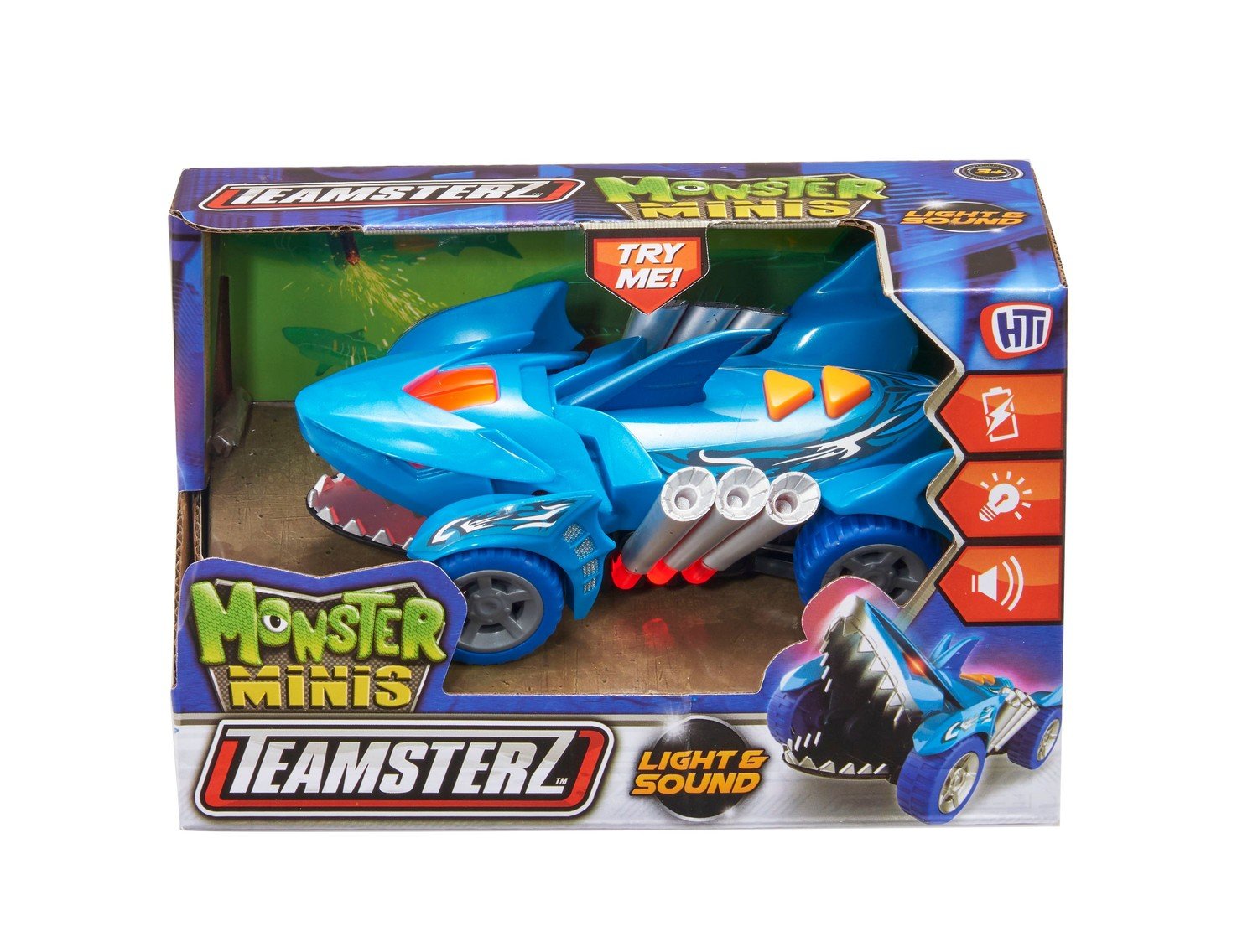 Teamsterz Mighty Machine Shark Car Med Ljus Och Ljud, 12,5 Cm