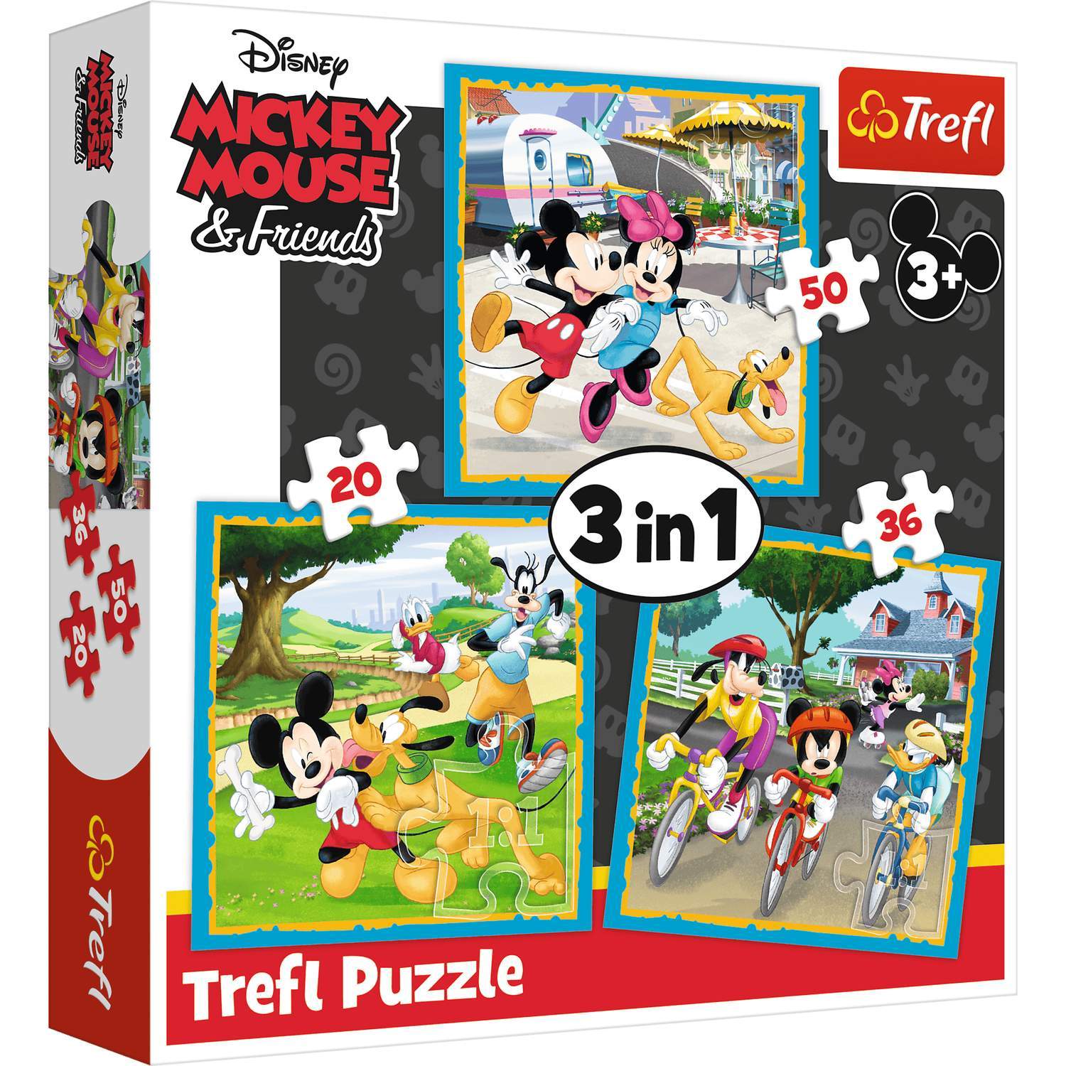 Trefl Disney Pussel 3 i 1 set Musse Pigg