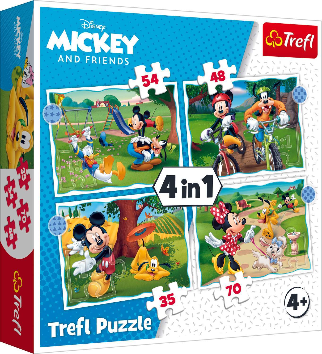 Trefl Disney Puslespil 4 i 1 sæt Mickey Mouse