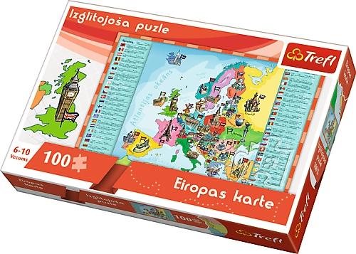 Trefl Educational Puzzle 100 Europe (på lettisk sprog.)