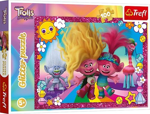 Trefl Trolls Glitter Puzzle Trolls 3, 100 st