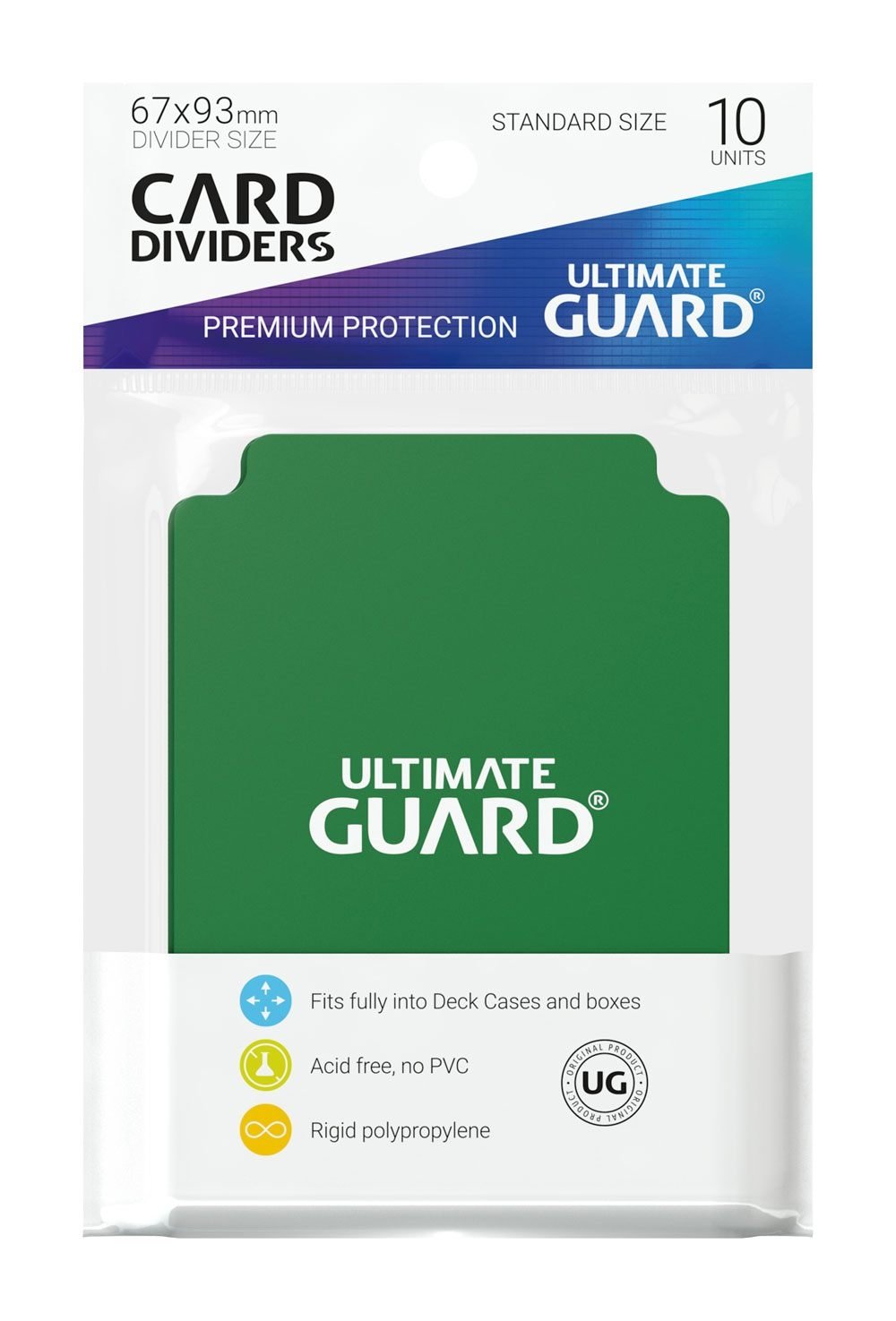 Ultimate Guard Card Dividers Standardstørrelse Grøn (10)