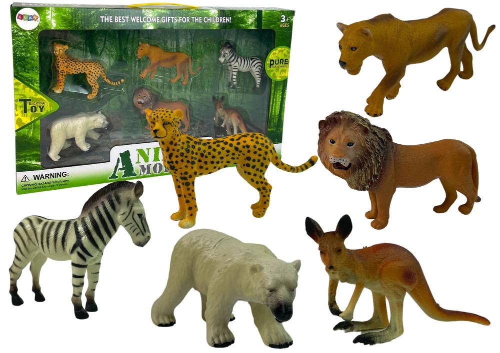 Utsökt Afrika Wildlife Figurine Set: Kangaroo & Zebra