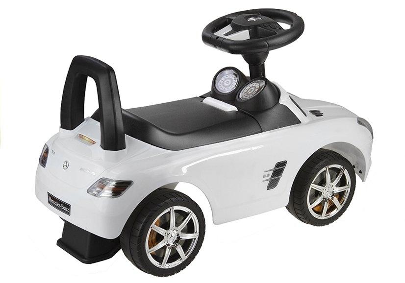 Vit Mercedes-Benz SLS AMG Ride-On: Säkert, snyggt roligt!