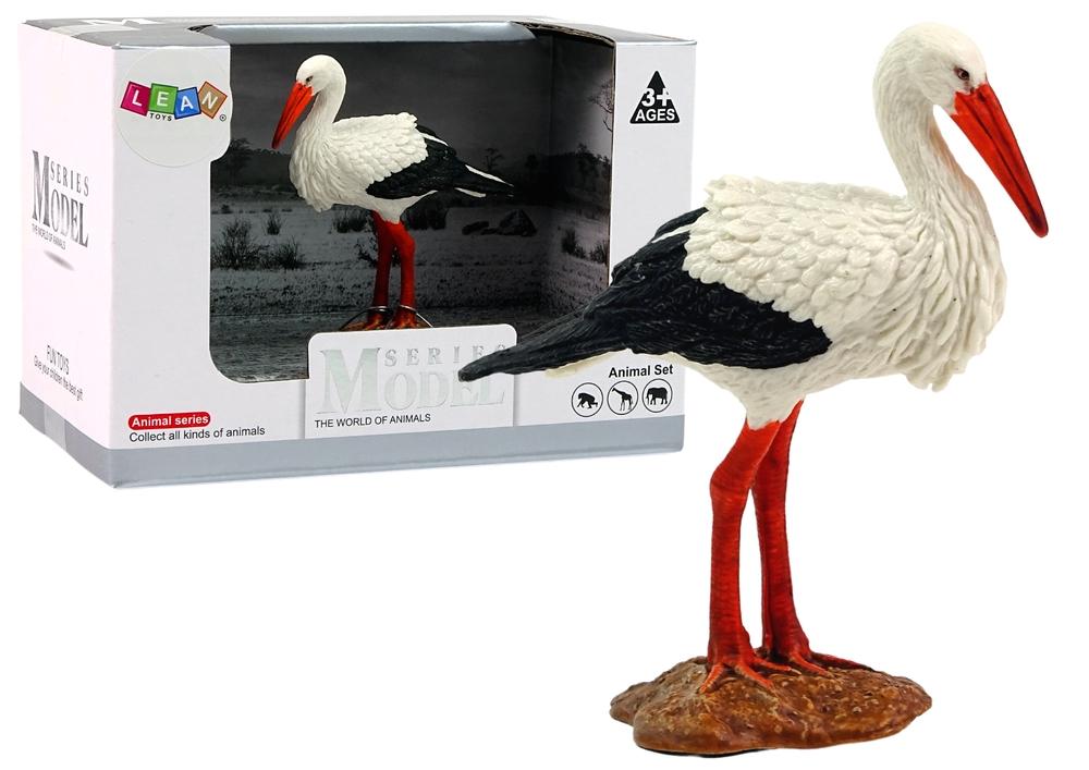 White Stork Figurine - Detaljerad, handmålad djursamlarobjekt