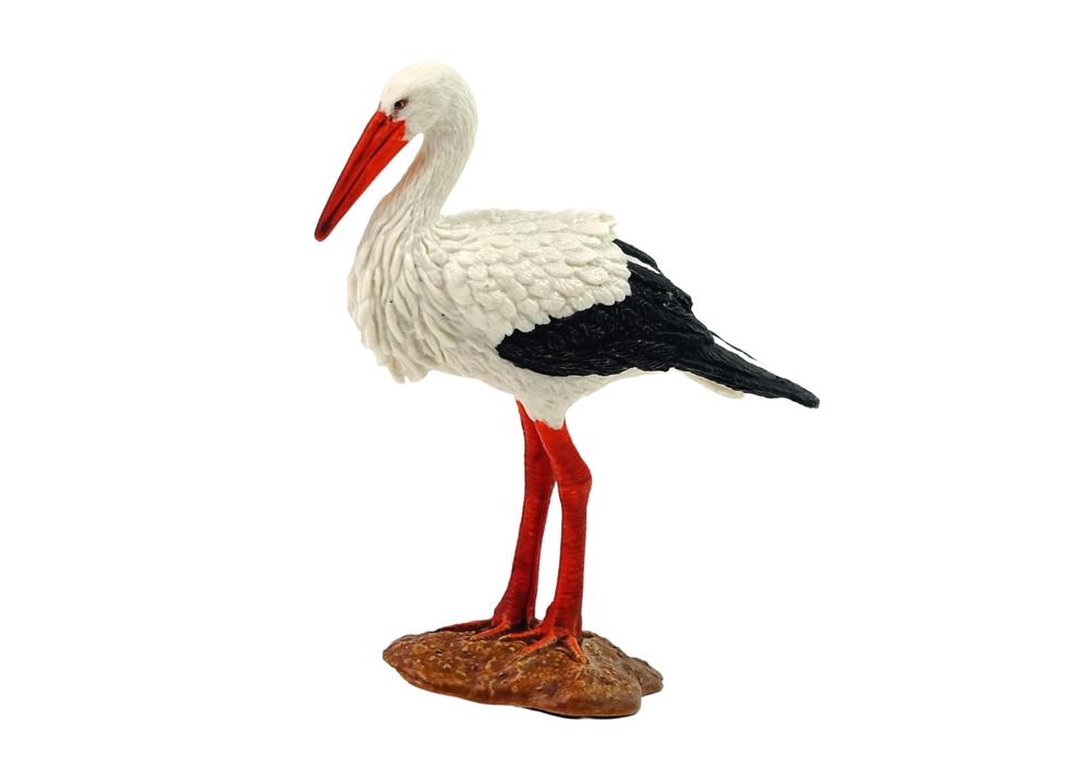 White Stork Figurine - Detaljerad, handmålad djursamlarobjekt