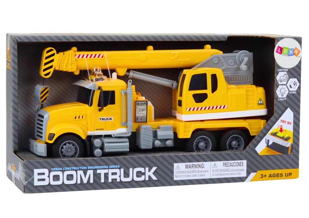 Yellow Truck Crane: Friction Drive, Light & Sound Fun